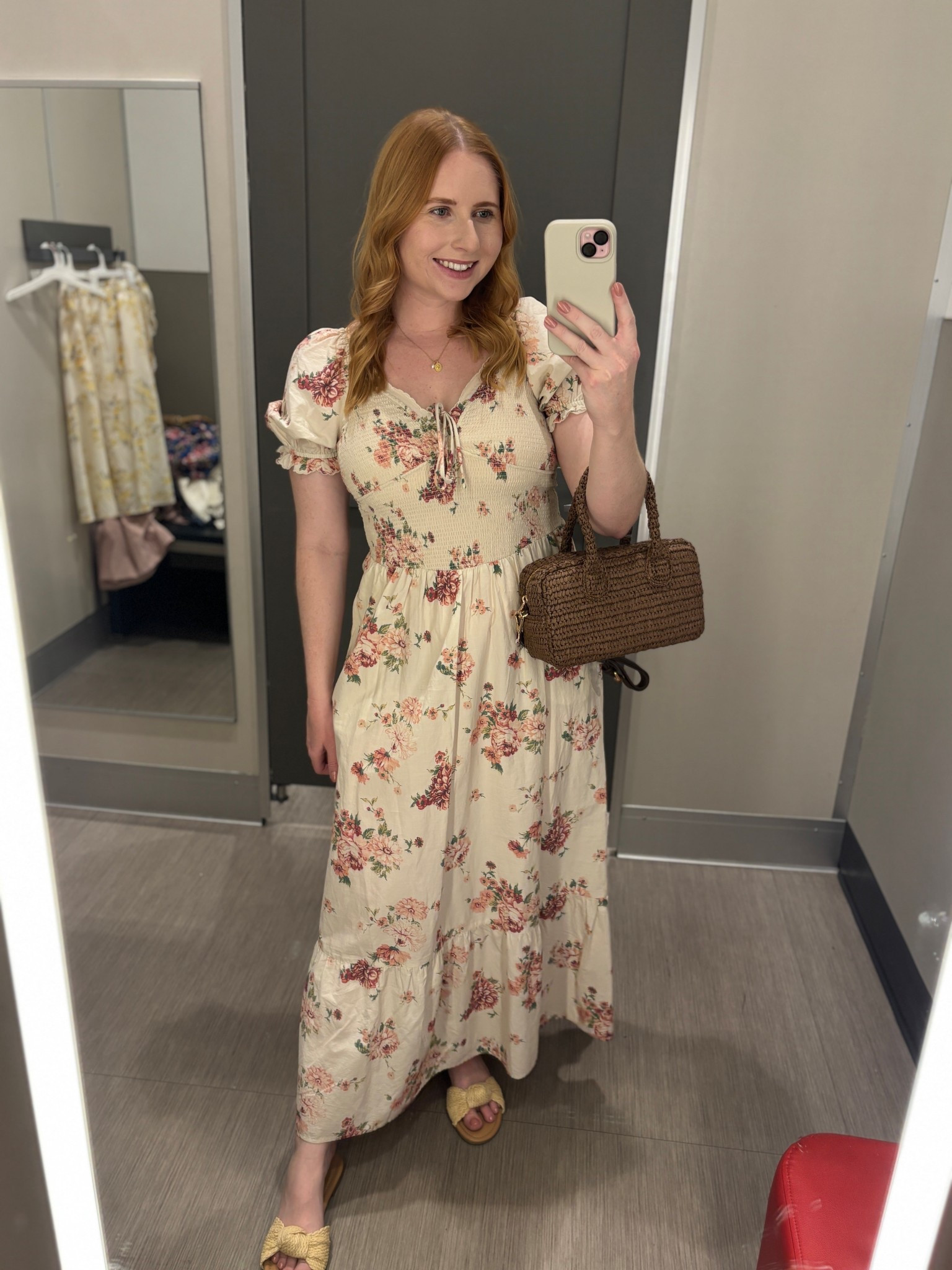 Women's Western Puff Short Sleeve Smocked Midi A-Line Dress - Universal Thread™ Blue Floral M

#LTKSaleAlert #LTKMidsize #LTKSeasonal