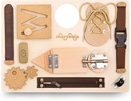 marsebia Montessori Busy Board for Toddlers - Activity Board for Fine Motor Skills, 3 Years Trave... | Amazon (US)
