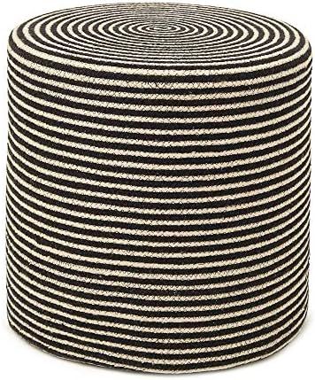 Cylindrical Braided Stripes Black Ivory | Amazon (US)
