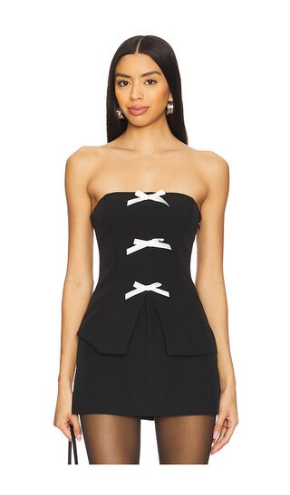 MORE TO COME Ines Strapless Top in Black. - size S | Revolve Clothing (Global)