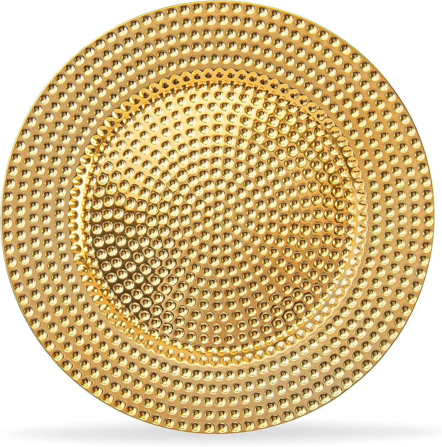 Home Collectives 13 Inch Round Elegant Serve ware Charger Plates with Matching Napkin Rings, Wedd... | Amazon (US)