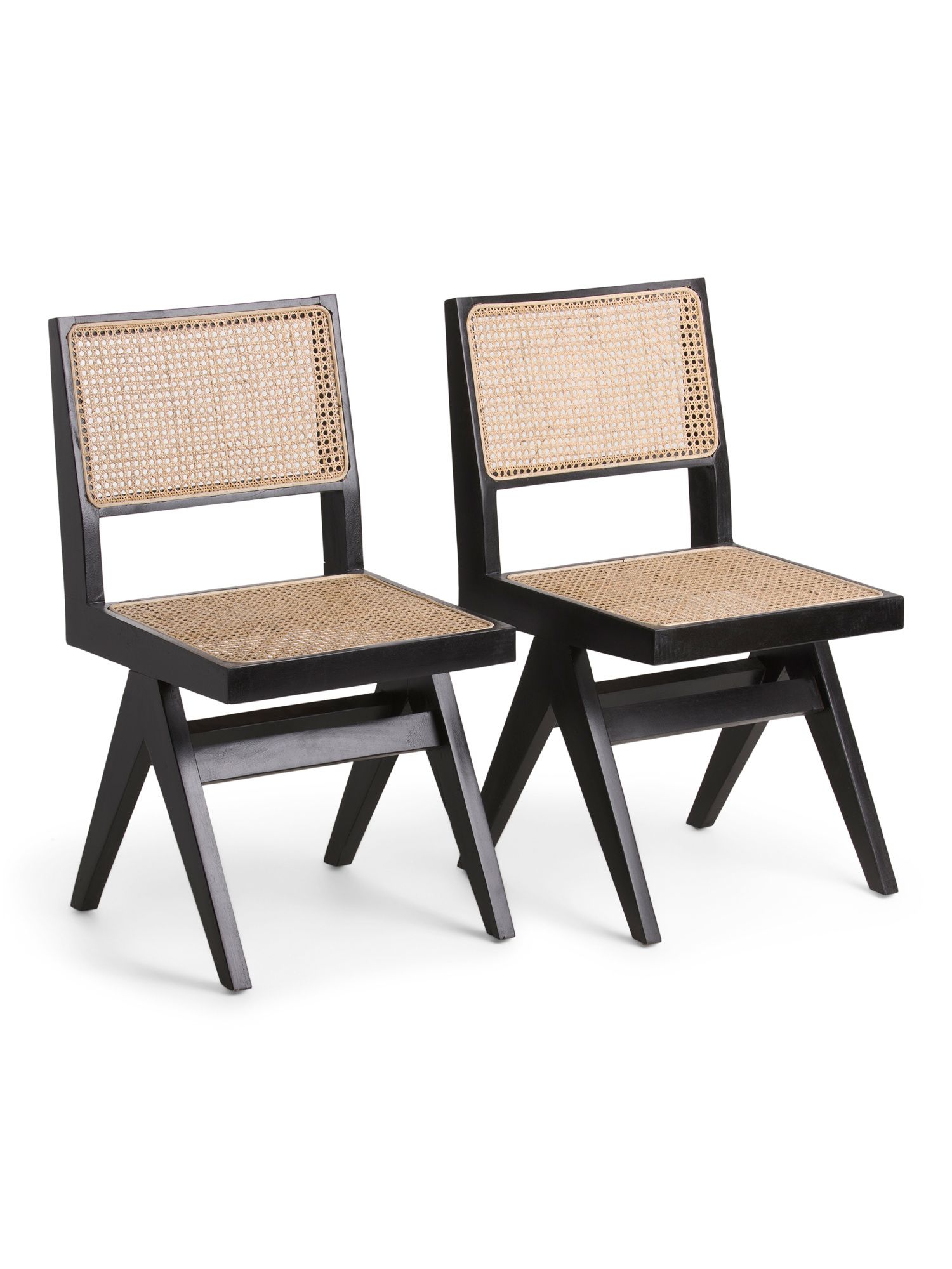 Set Of 2 Modern Cane Dining Chairs | TJ Maxx