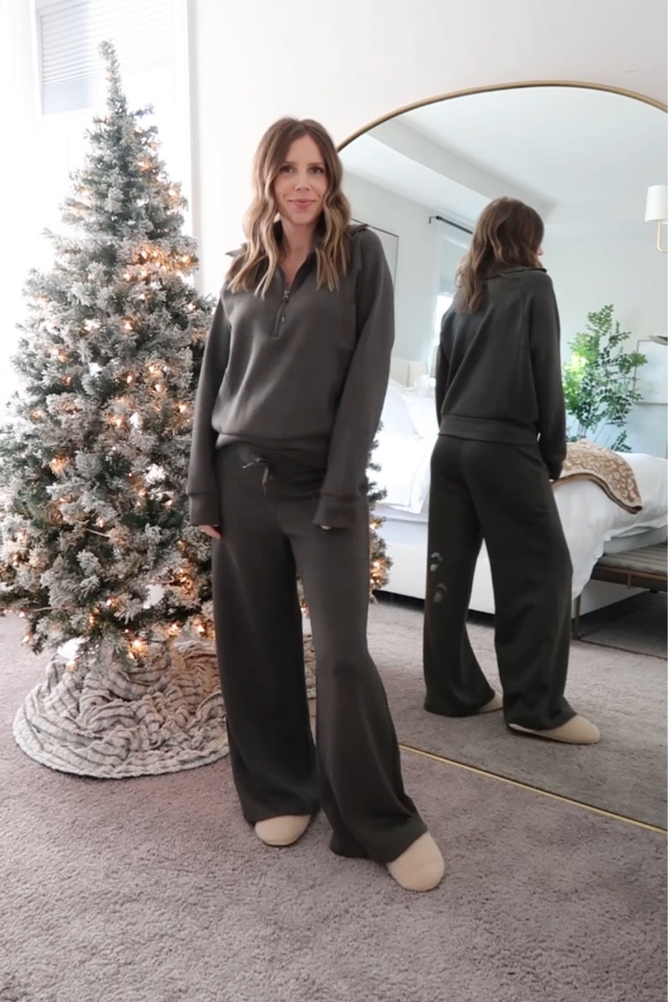 Cozy matching set outfit - sized up to M for pregnancy. Code LAURENBXSPANX for 10% off + free shipping at Spanx! 

#LTKbump #LTKSeasonal