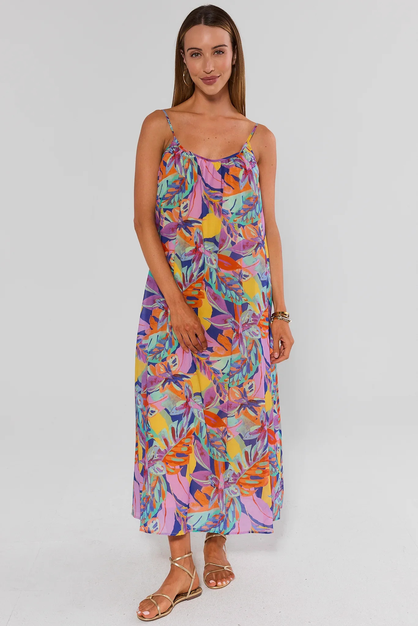 Multi Printed Midi Dress | Avara