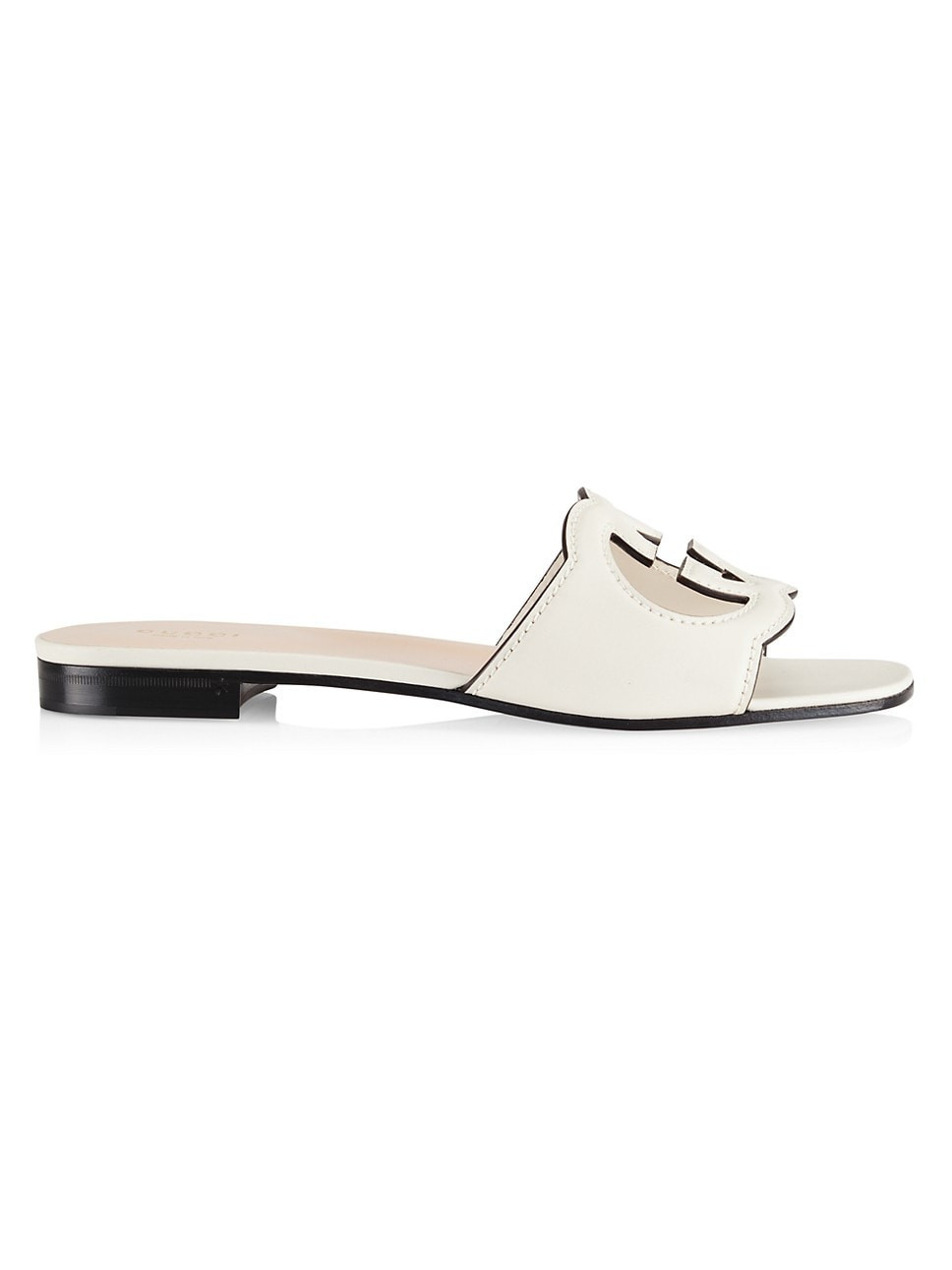 GG Cut-Out Leather Slides | Saks Fifth Avenue