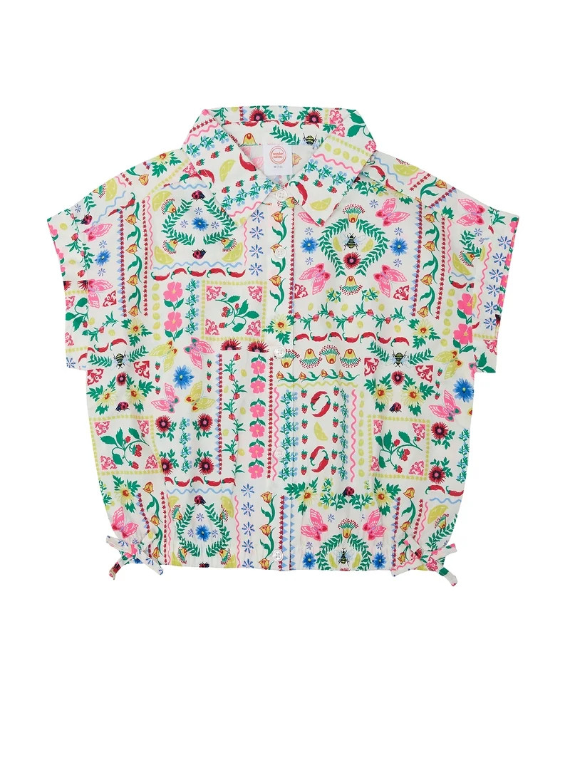 Wonder Nation Girls Trend Camp Top, sizes 4-18 & Plus | Walmart (US)