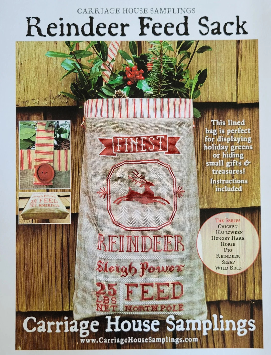 Reindeer Feed Sack by Carriage House Samplings - Etsy | Etsy (US)