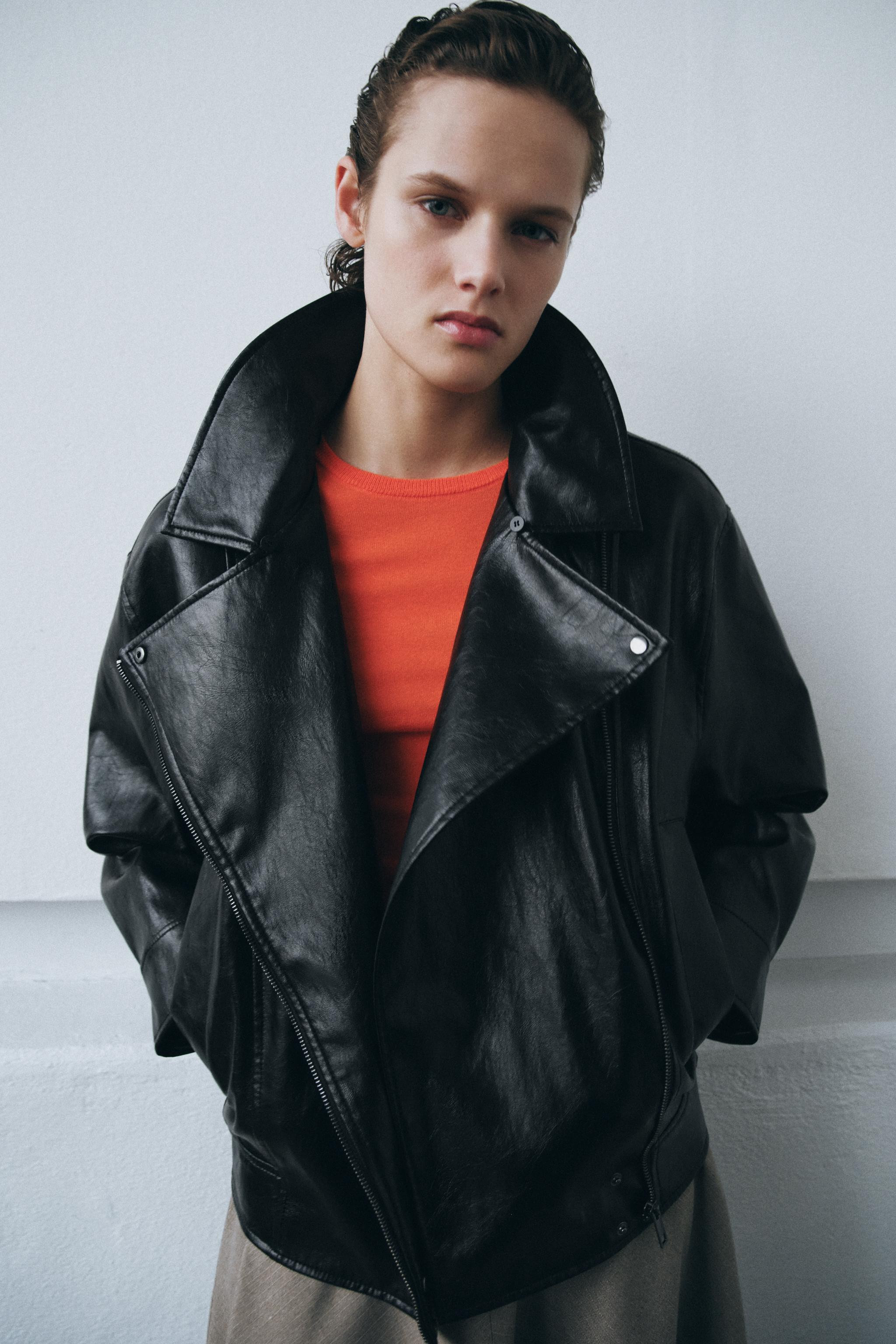 ZW COLLECTION LEATHER EFFECT JACKET | Zara UK