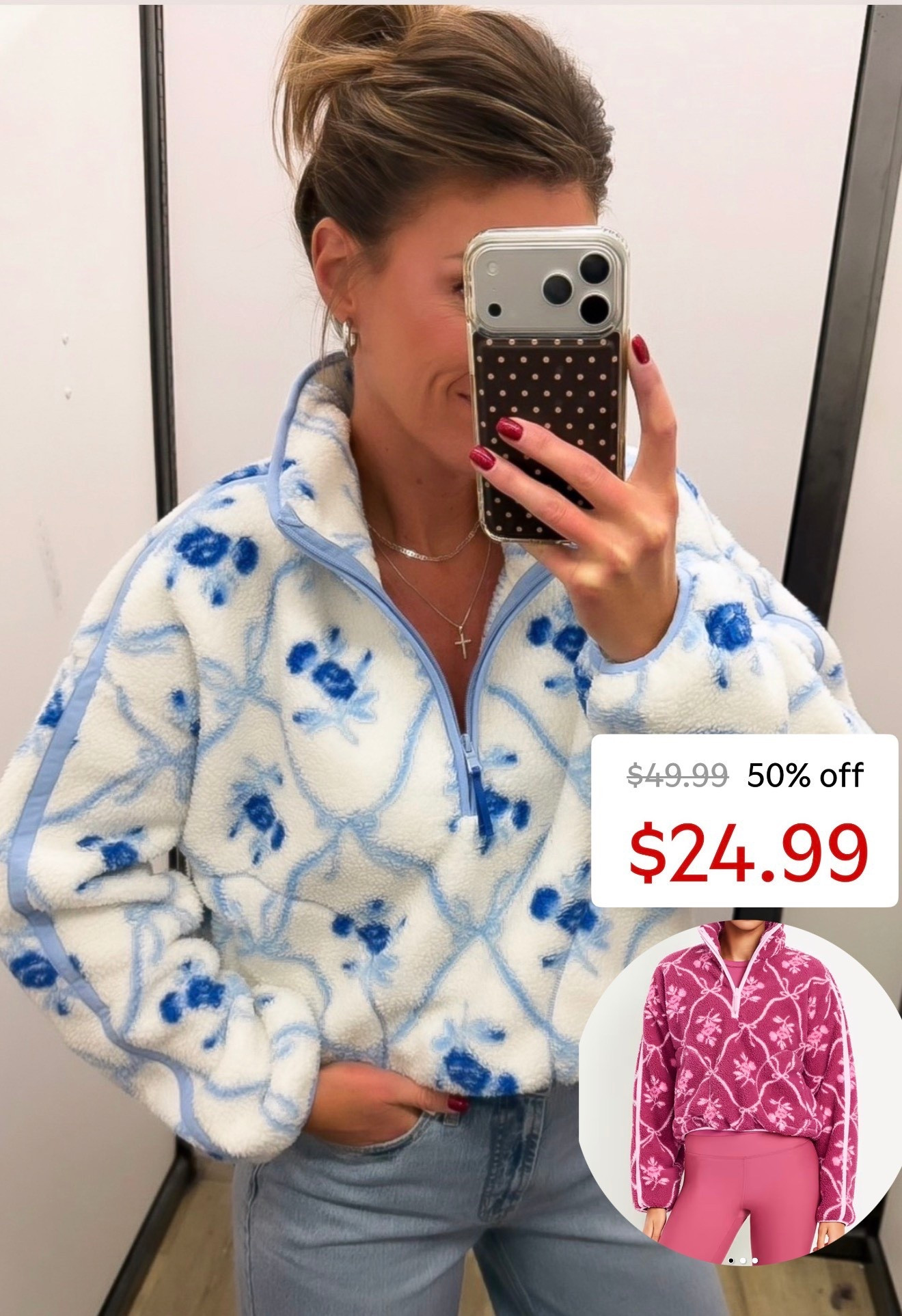 Cozy Sherpa but make it pretty for Spring. 
Currently 50% off 

#LTKSeasonal #LTKSaleAlert