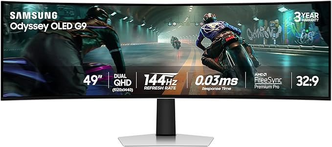 Samsung 49" Odyssey OLED G9 (G91SD) Dual QHD QD-OLED G-Sync Compatible Curved Gaming Monitor, 144... | Amazon (US)