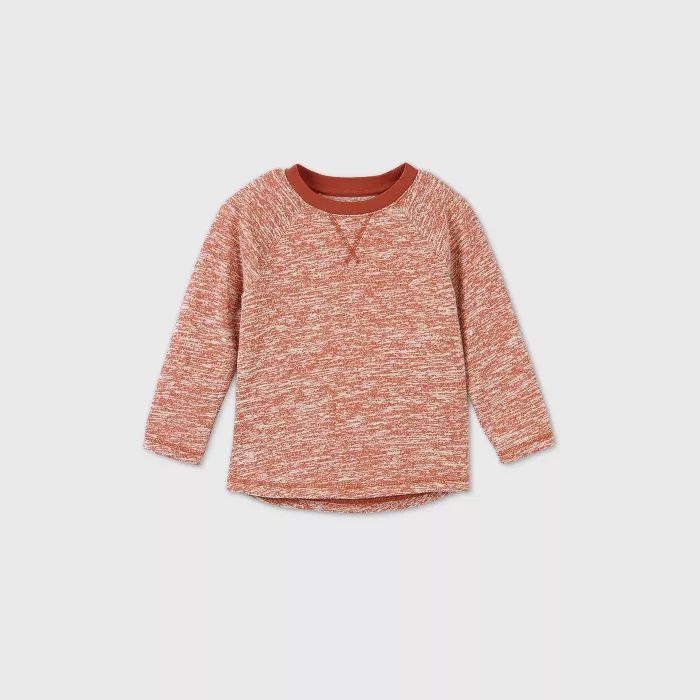 Toddler Boys' Sweat Knit Long Sleeve T-Shirt - Cat & Jack™ Orange | Target