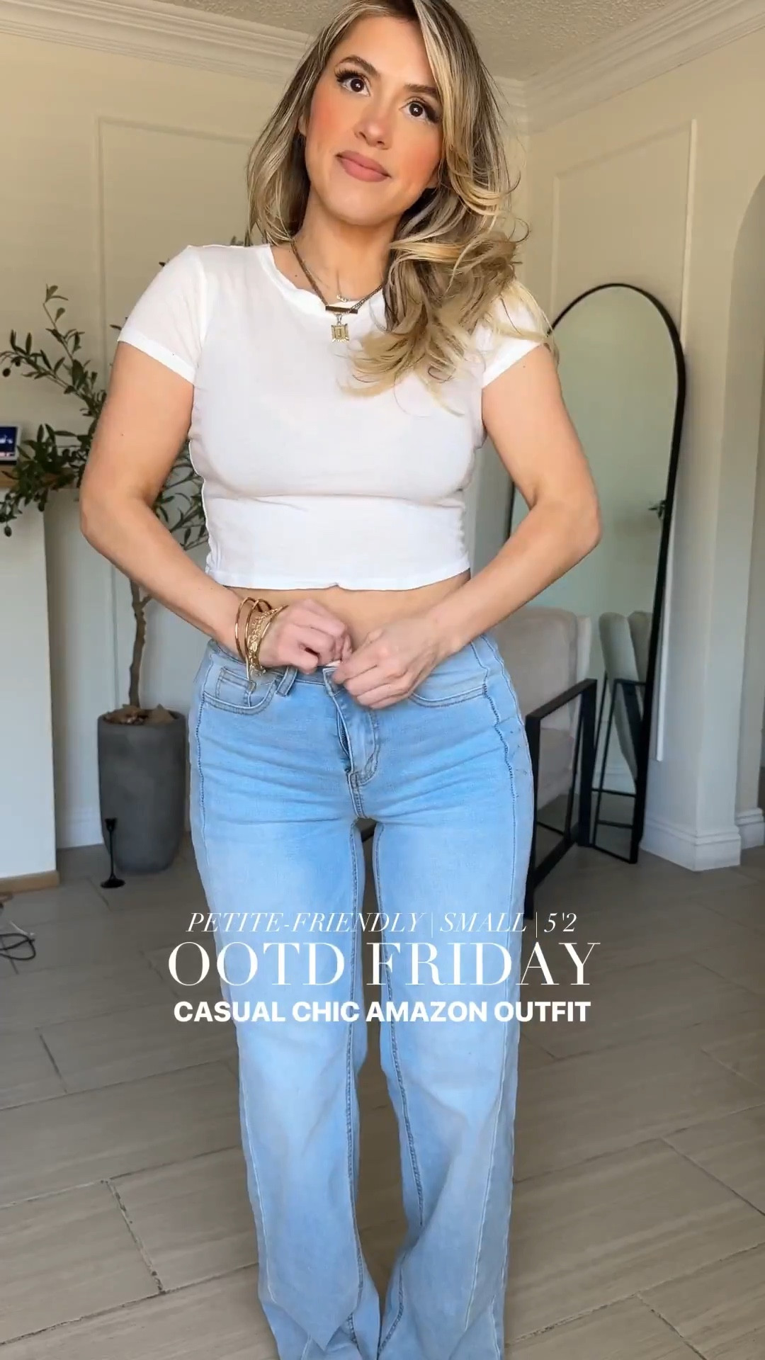 Casual chic  😍🌻 perfect for date night or brunch with the girls! 

✔️ jeans are size 4 long | they have incredible stretch. They are more of a mid rise, but still pretty high high-rise in my opinion. 

✔️ exact button up is a size small and the vest is a small #LTKStyleTip 



#LTKFindsUnder50 #LTKootd #LTKgrwm