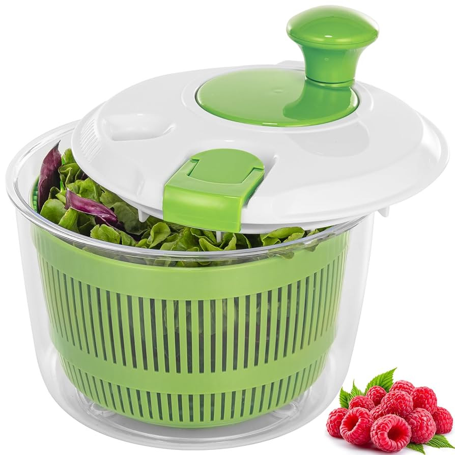 Salad Spinner, Fruit and Vegetable Washer, Spin and Dry Salad Greens, 3 QT Lettuce Spinner with B... | Amazon (US)