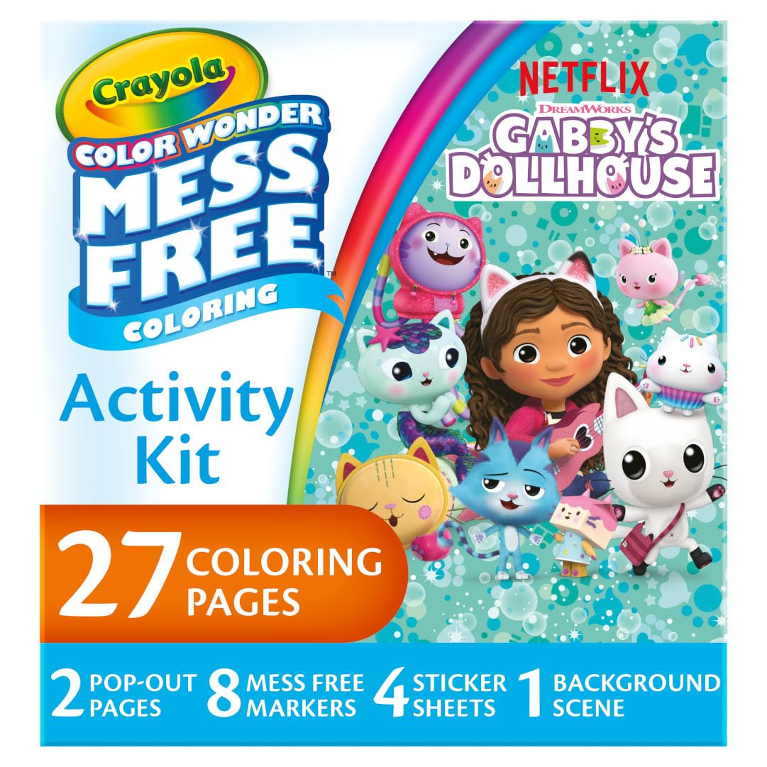 Crayola Color Wonder Gabby's Dollhouse Activity Kit, Essential Easter Basket Stuffers, Mess Free ... | Amazon (US)