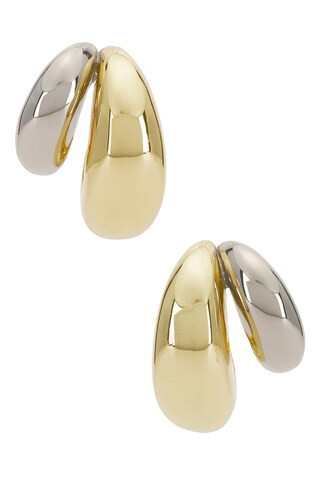 SHASHI Double Tsuki Two Toned Hoop in Gold & Silver from Revolve.com | Revolve Clothing (Global)