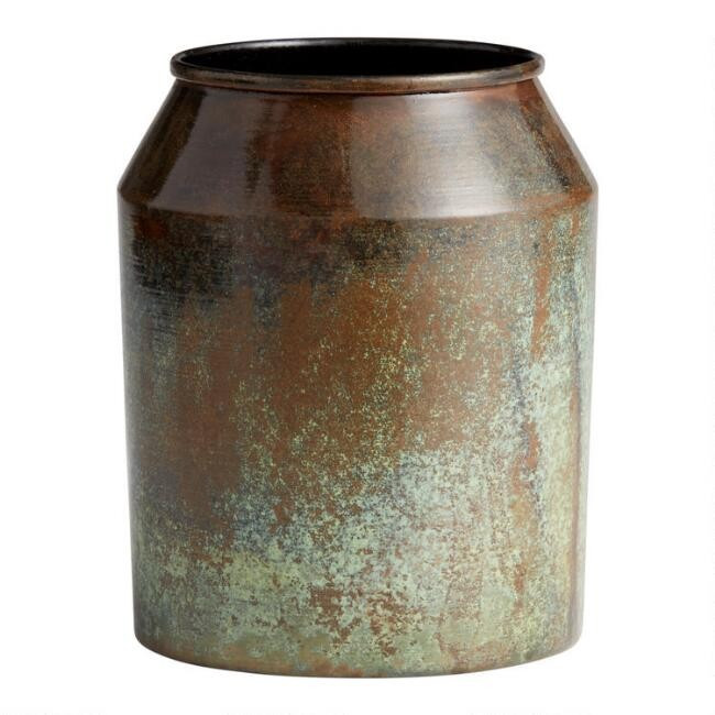 Aged Brass Patina Metal Vase | World Market
