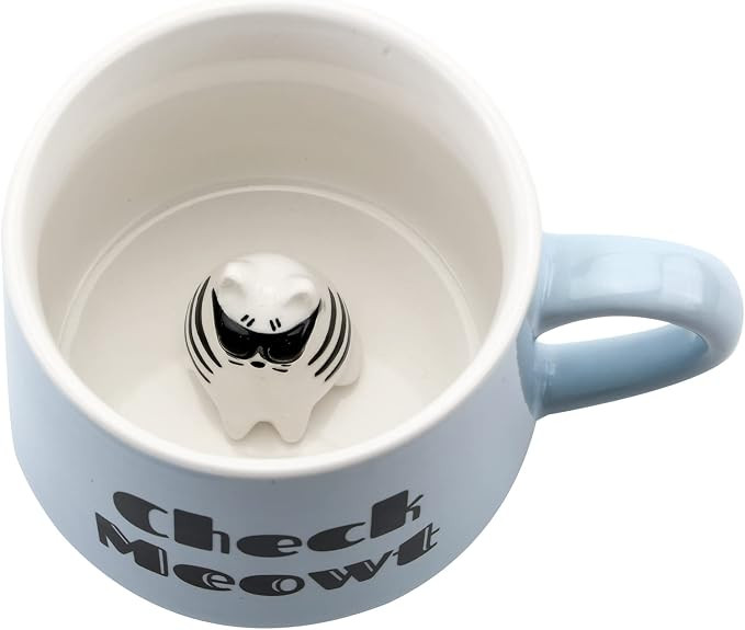 Cat Ceramic Cup Hidden 3D Animal Inside Mug,12 oz Cute Cartoon Handmade Figurine Mugs,Christmas B... | Amazon (US)
