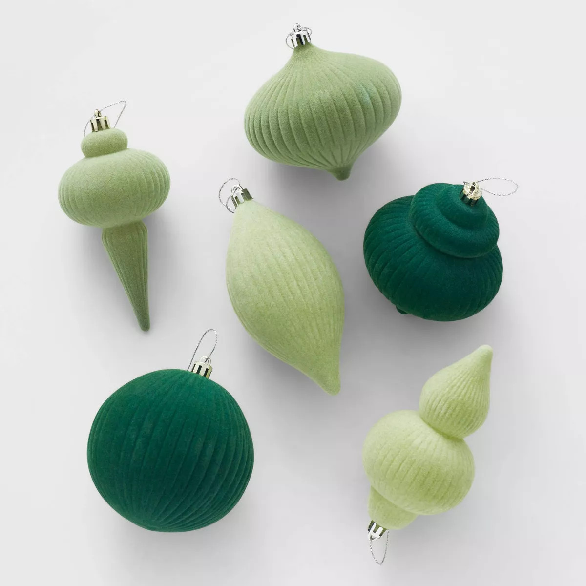 Flocked Finial Christmas Tree Ornament Set 6pc - Wondershop™ | Target
