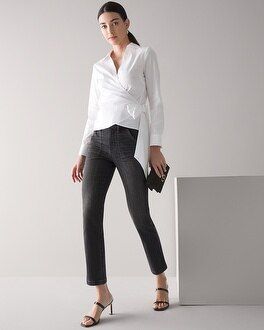 High-Rise Patch Pocket Straight Crop Jeans | White House Black Market