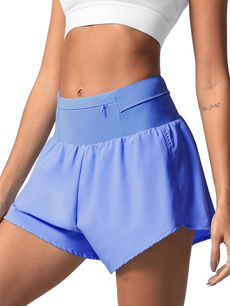 Running Shorts for Women High Waisted Quick Dry Athletic Gym Yoga Sporty Shorts Lined Workout Sho... | Amazon (US)