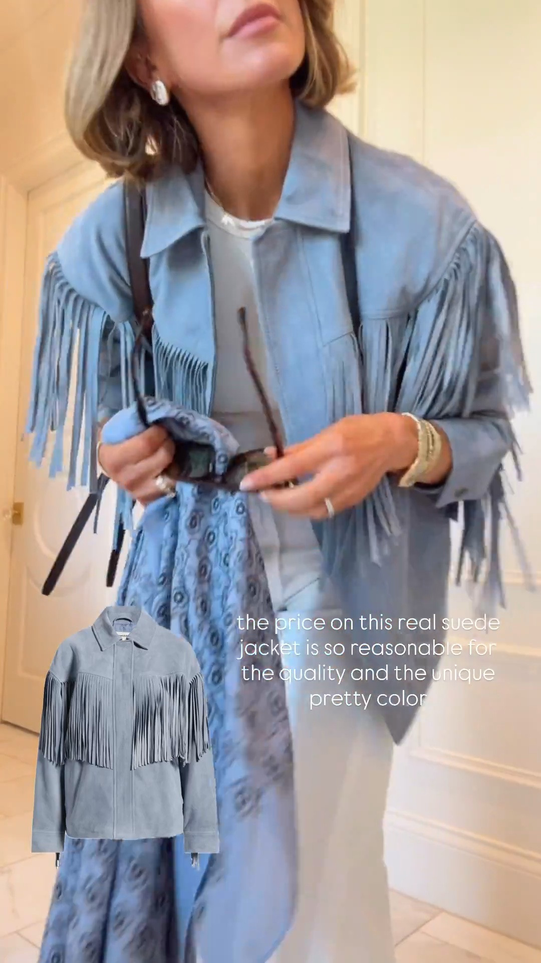 Obsessed with this suede fringe jacket. I plan on wearing to a country concert - wearing size small