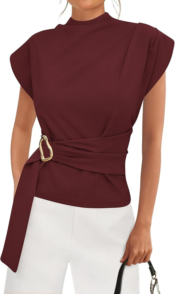 PRETTYGARDEN Women Blouses Summer Business Casual Tops | Amazon (US)