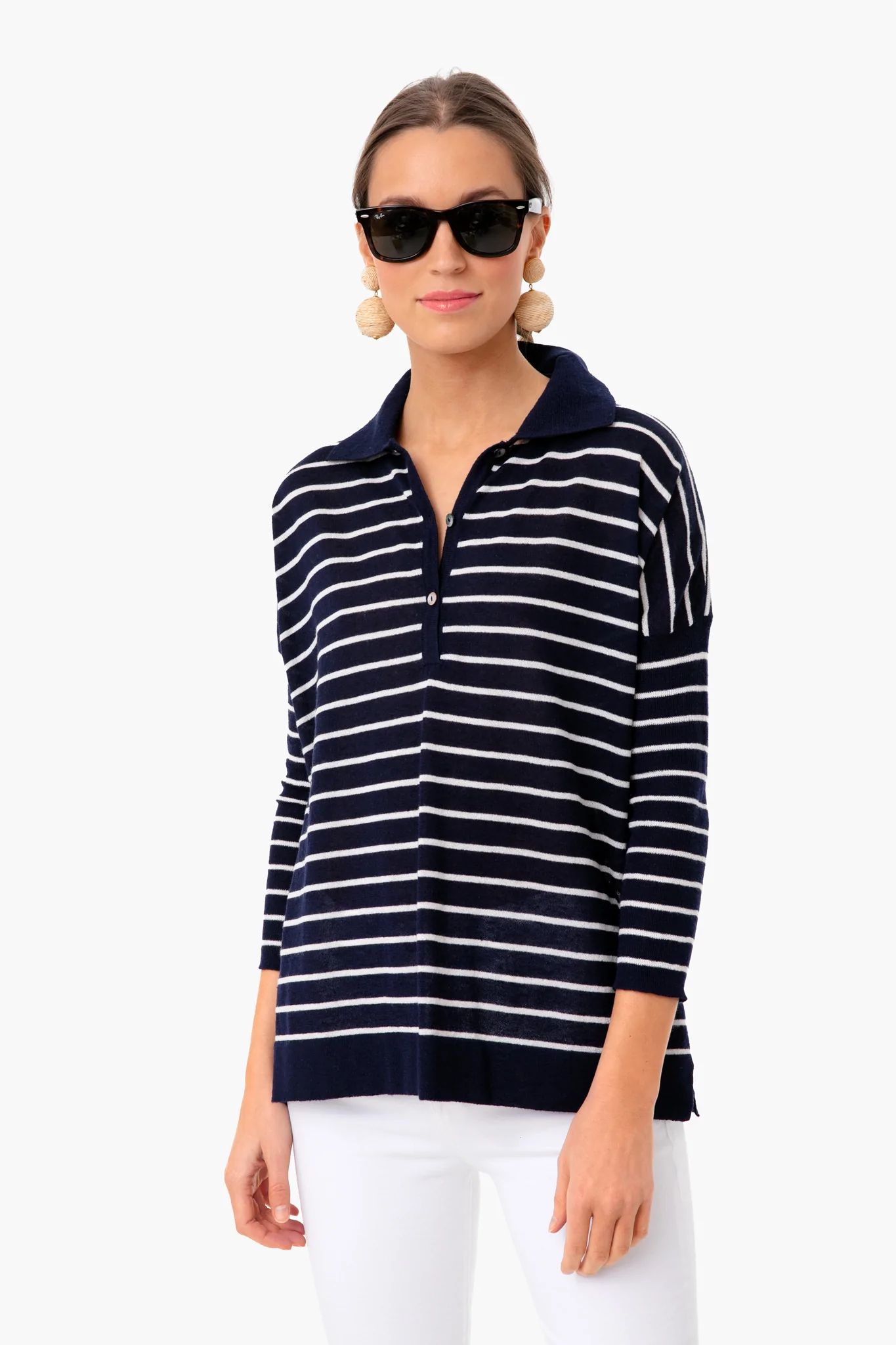 Navy Stripe Clayton Knit Polo | Tuckernuck (US)