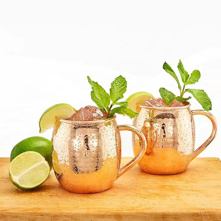 Copper Textured Moscow Mule Mugs, Set of 2 | Kirkland's Home