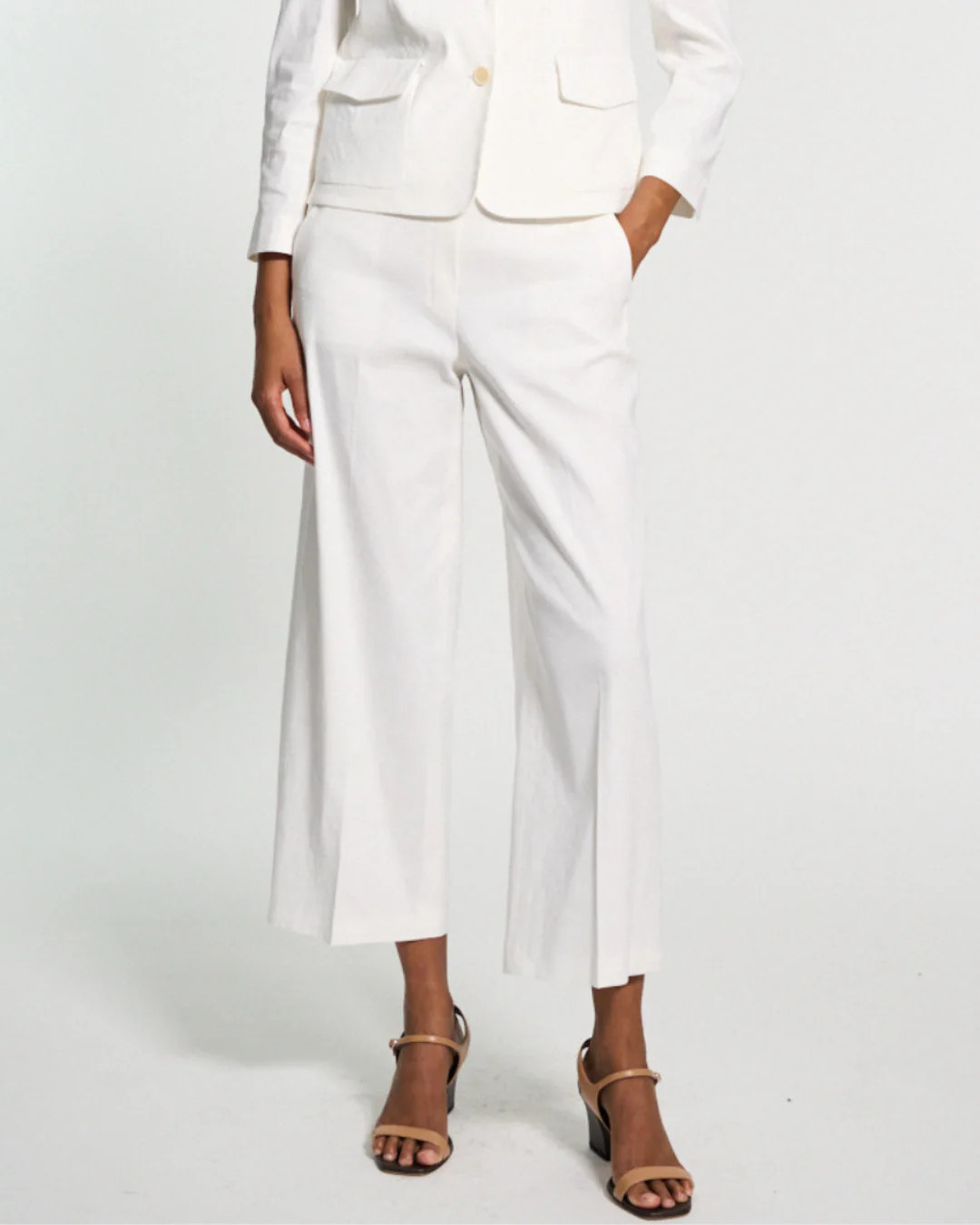 CLEAN TERENA LINEN PANT White / 8 | FEBE Clothing