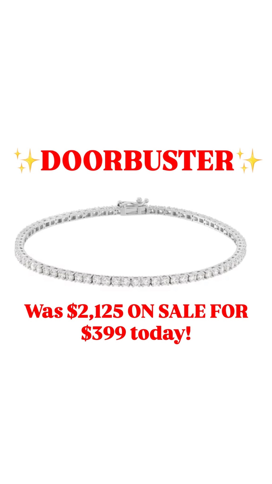 Door buster on sale!!! Lab grown tennis bracelet was $2,125 on sale today for $399! Best. Gift. Ever. 🎁 

#LTKSaleAlert #LTKGiftGuide #LTKHoliday