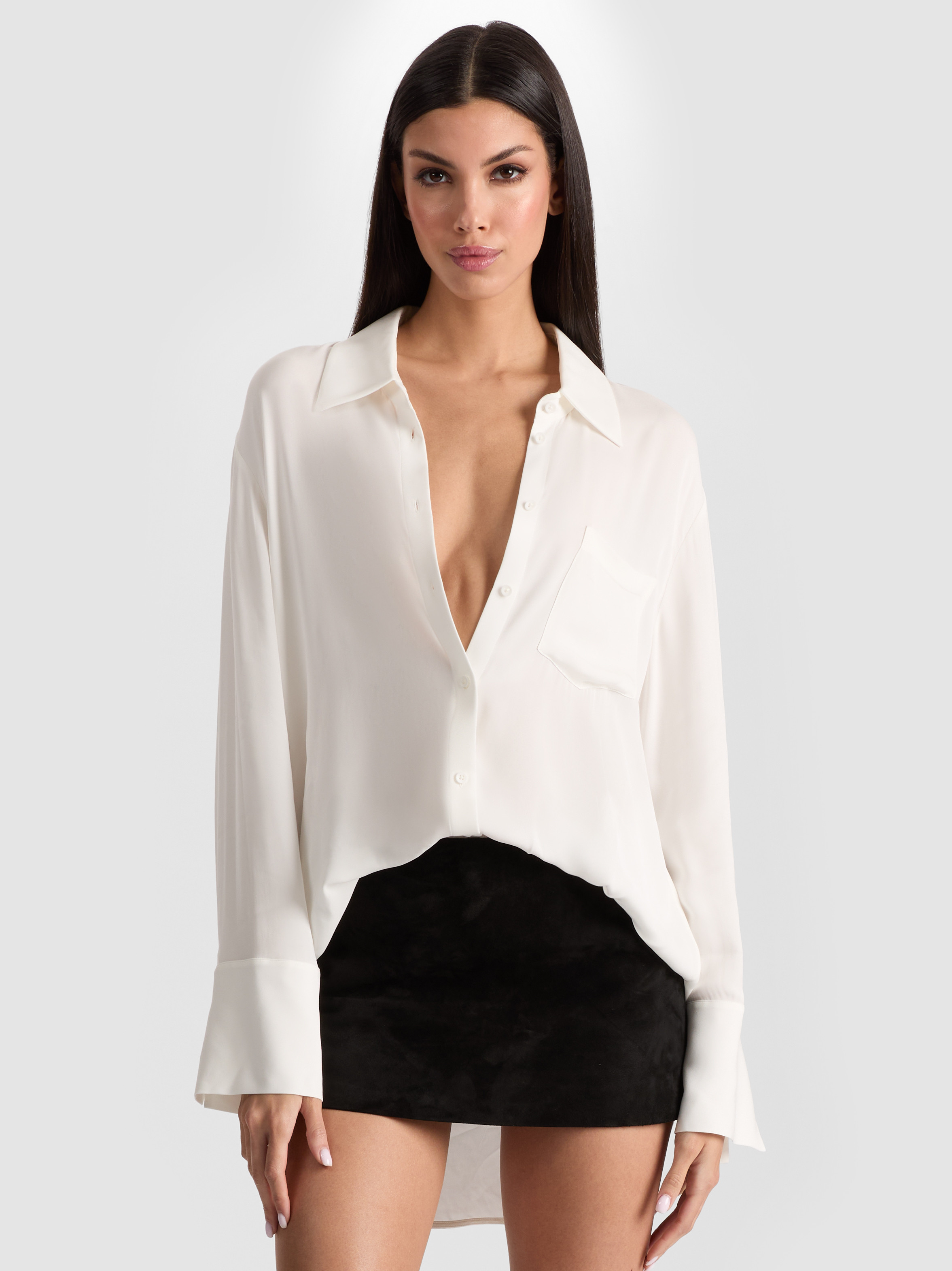 alice + olivia FINELY OVERSIZED BUTTON DOWN | Alice + Olivia