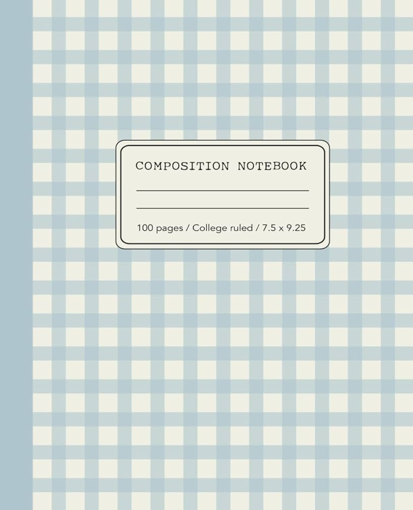 Composition Notebook: Aesthetic Pastel Blue Gingham | College Ruled Paper | Cottagecore | Amazon (US)