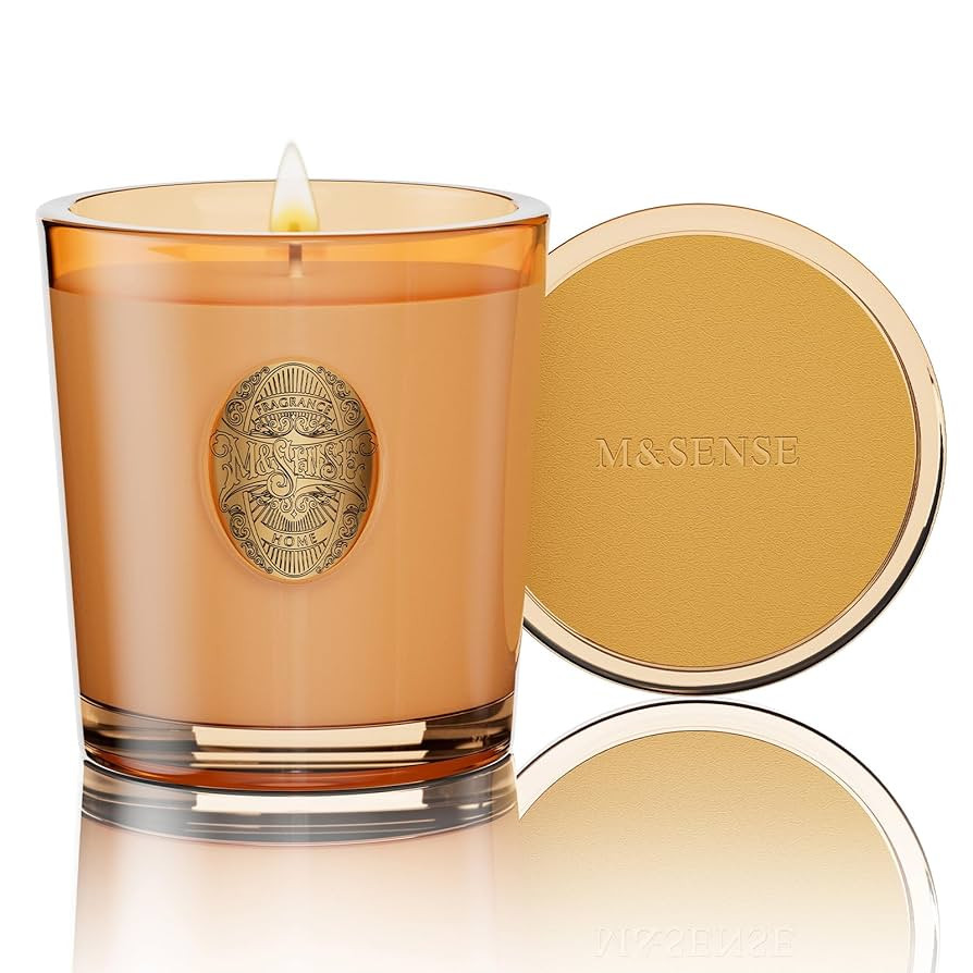 M&SENSE Natural Soy Candle | Pumpkin Apple Pie & Orange | 9.2 oz, 50H Burn Time | Luxury Scented ... | Amazon (US)