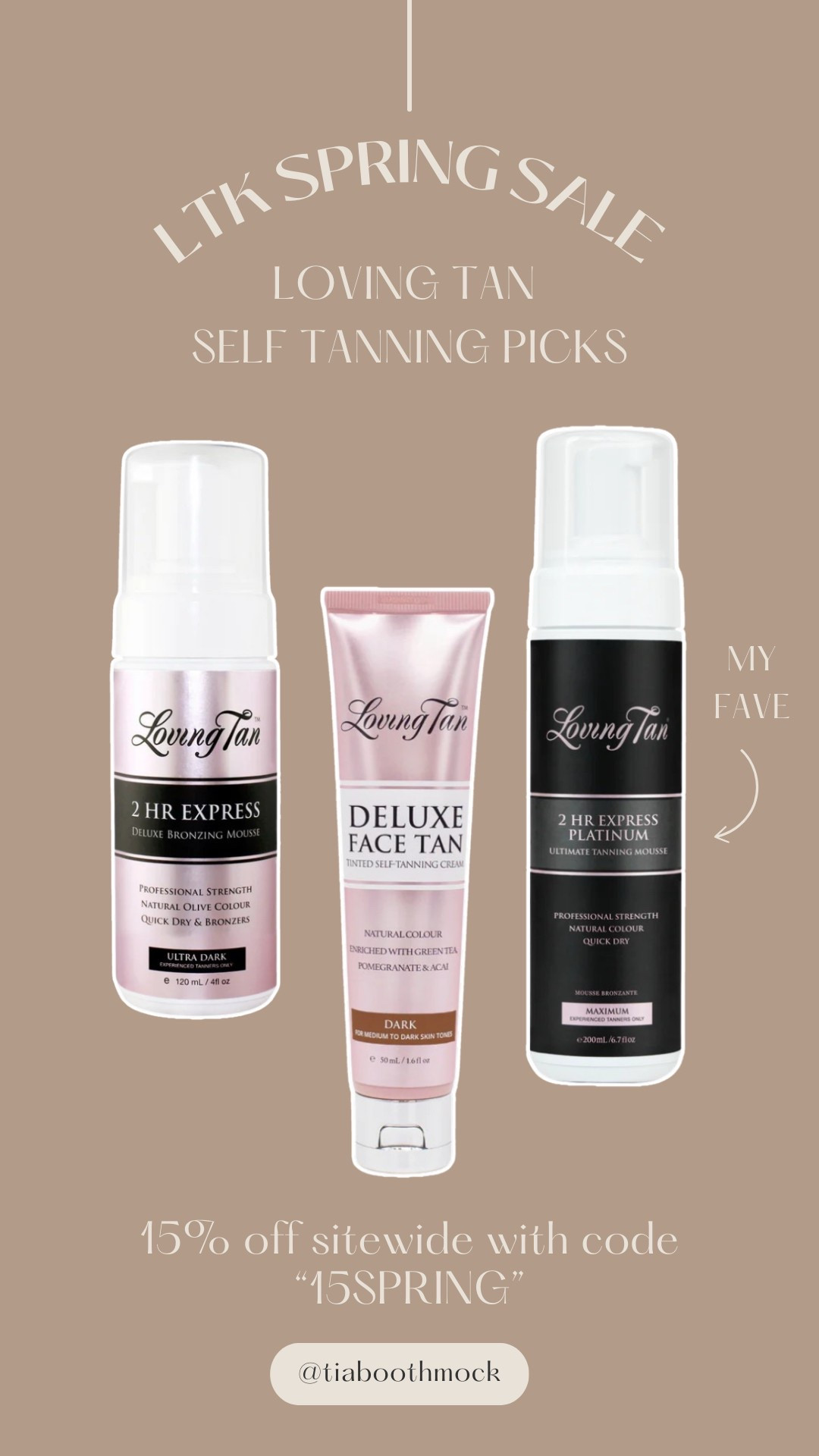 Loving Tan has the best product for an easy, pretty at home tan! Get 15% off sitewide with code “15SPRING"

#LTKSaleAlert #LTKSpringSale #LTKBeauty