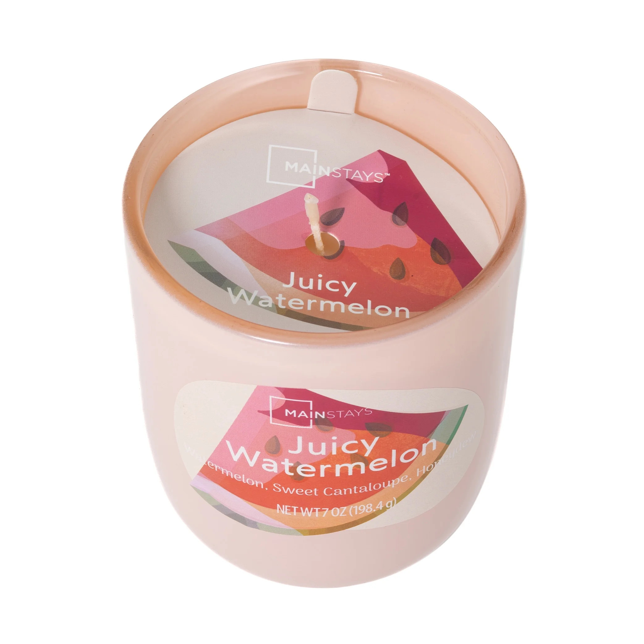 Mainstays 1-Wick Glossy Glass Candle, Juicy Watermelon, 7 oz - Walmart.com | Walmart (US)