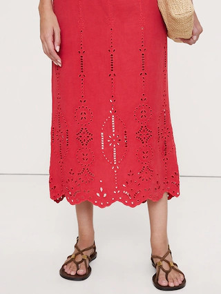 Tencel™-Linen Eyelet Maxi Skirt | Banana Republic (US)