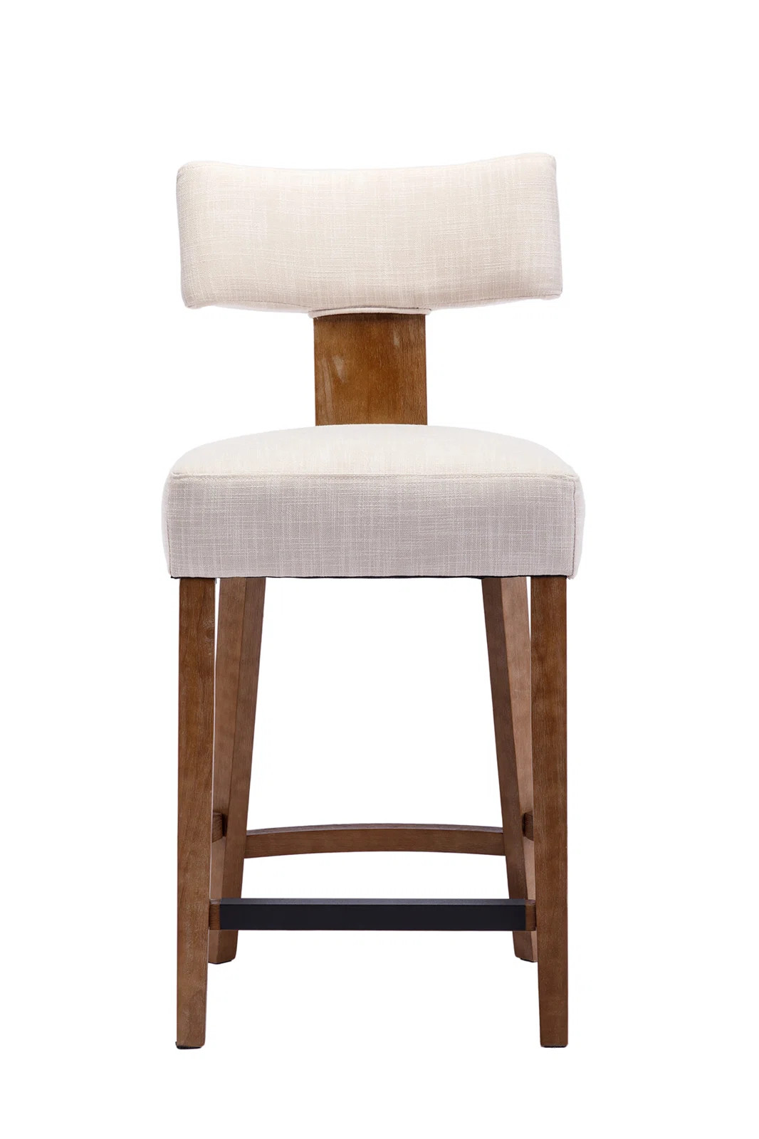 Mid Century Modern Bar Stools Set Of 2, Farmhouse Linen Fabric Upholstered 26.25" Counter Chairs ... | Wayfair Professional