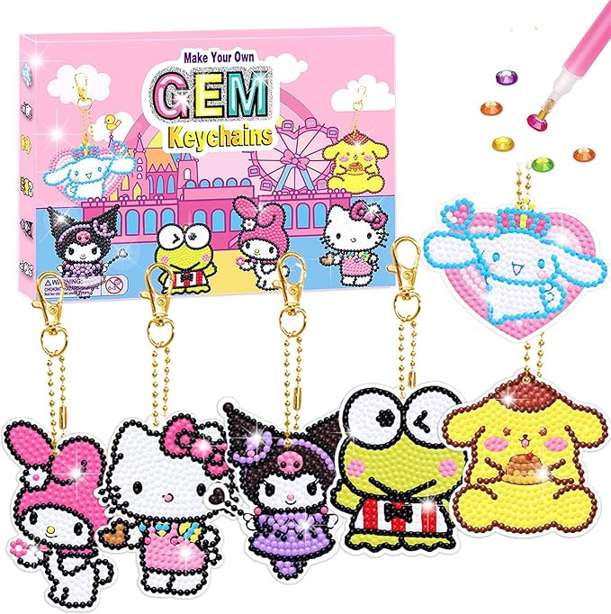 Crafts for Girls 8-12 - 6Pcs Make Your Own GEM Art Keychains - Arts and Crafts for Kids Ages 8-12... | Amazon (US)