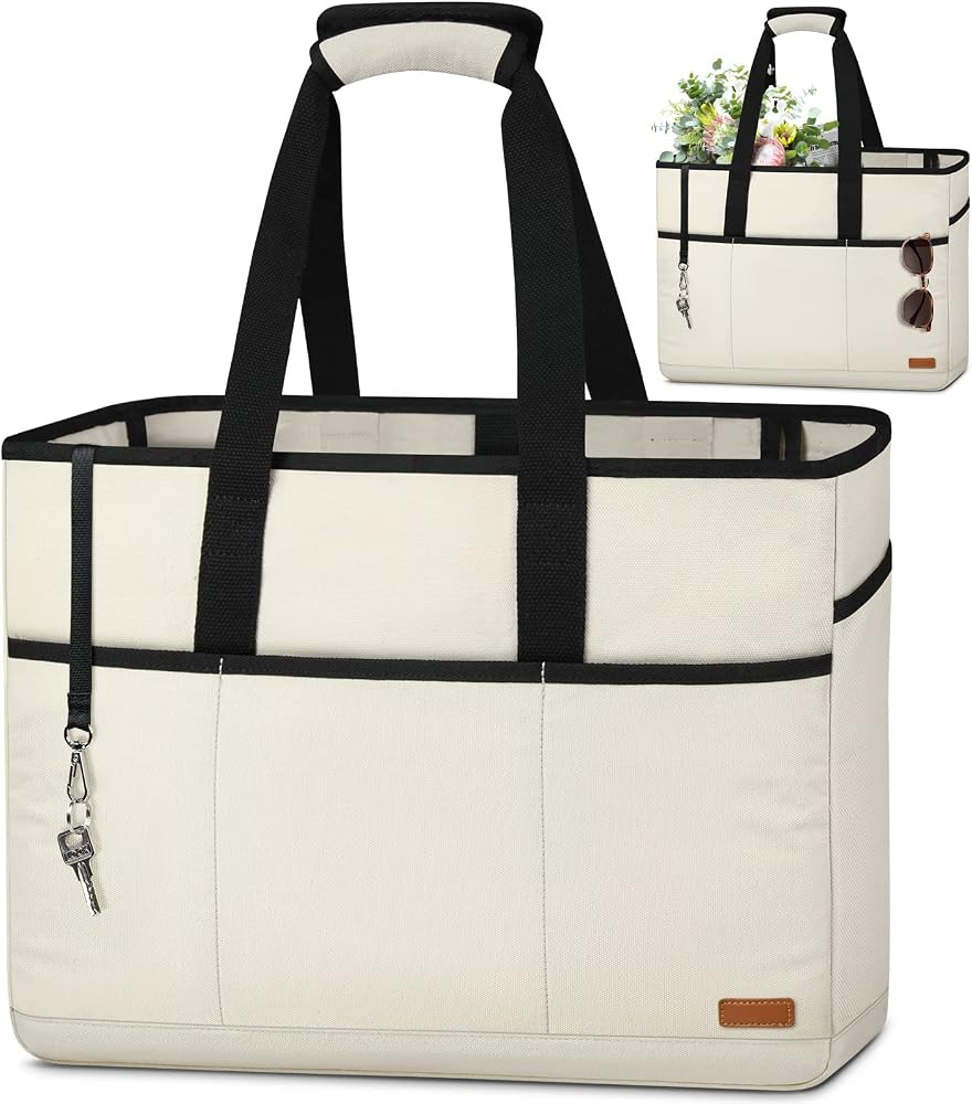 Lubardy Beach Bag for Women Large Beach Bags Waterproof Sandproof with Bottom Board Beach Tote Ba... | Amazon (US)