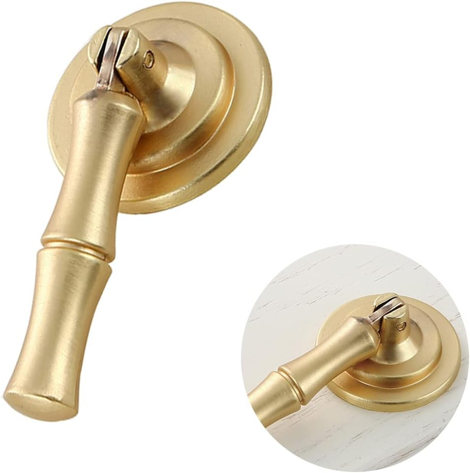 CPELLESSE 6 pcs Bamboo Knobs Cabinet Knobs for Kitchen Gold Pull Handles Zinc Alloy Door Handles ... | Amazon (US)