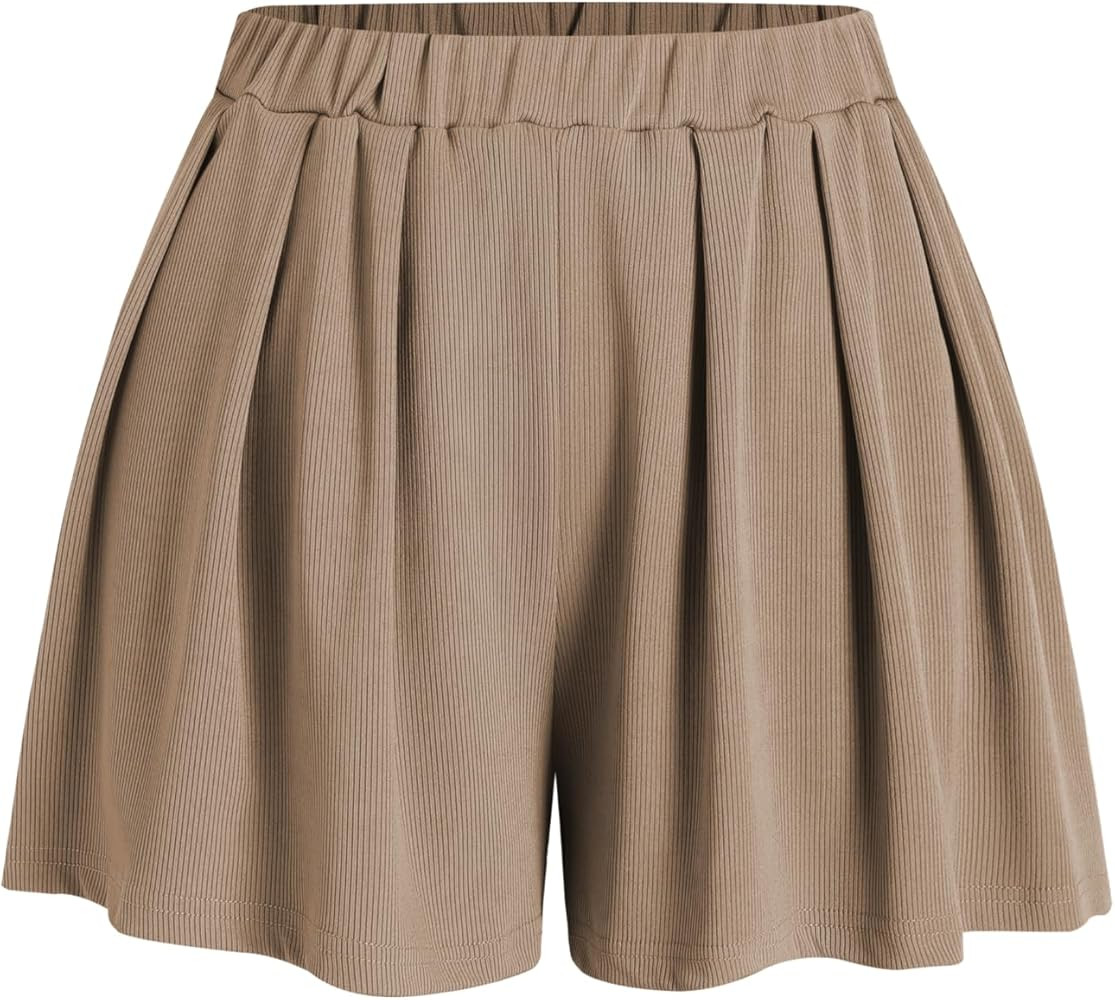 CIDER Women Shorts Elastic Waist Wide Leg Flowy Baggy Boxer Shorts Summer Vacation Boho Casual Ou... | Amazon (US)