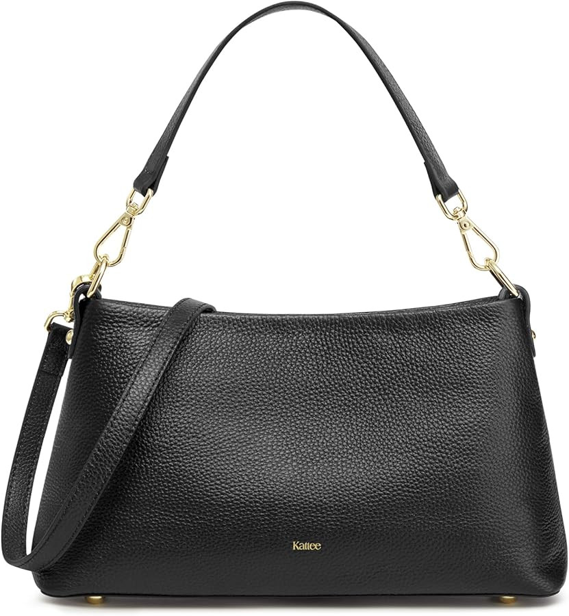 Amazon.com: Kattee Genuine Leather Crossbody Bags for Women 2026 Trendy, Small Tote Purses Shoulder Handbags with 2 Removable Straps, Black | Amazon (US)