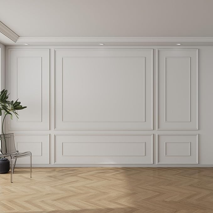 Pangda 3 Set Peel and Stick Wall Molding Kit Inner and Outer Layer Style Premade Wainscoting Pane... | Amazon (US)