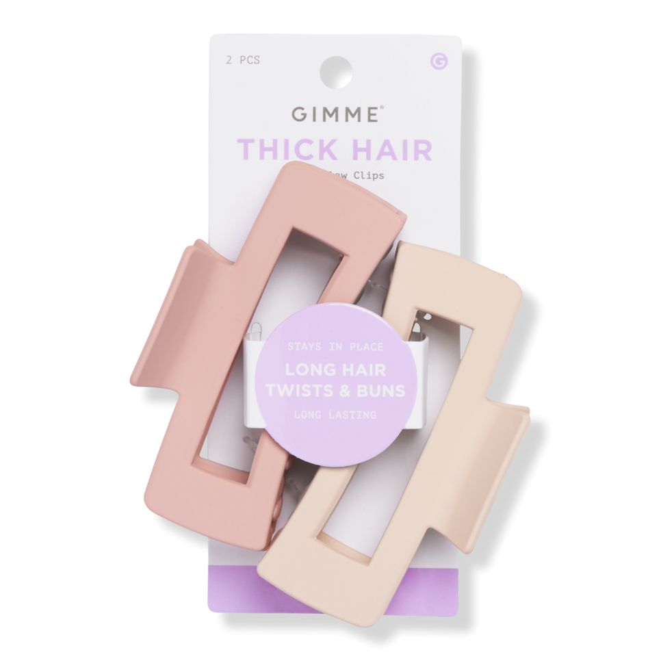 Thick Hair - Tan & Pink Rectangular Claw Clips | Ulta