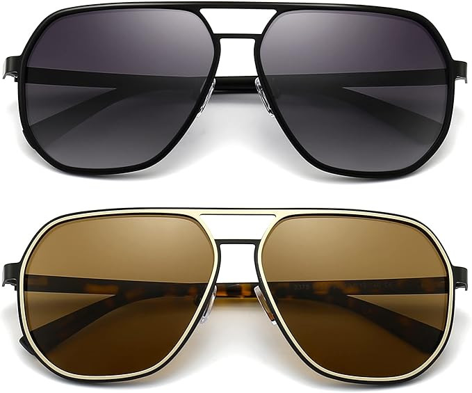 SUNGAIT Polygon Aviator Sunglasses for Men Polarized Trendy Square Sun Glasses Retro Pilot Shades... | Amazon (US)