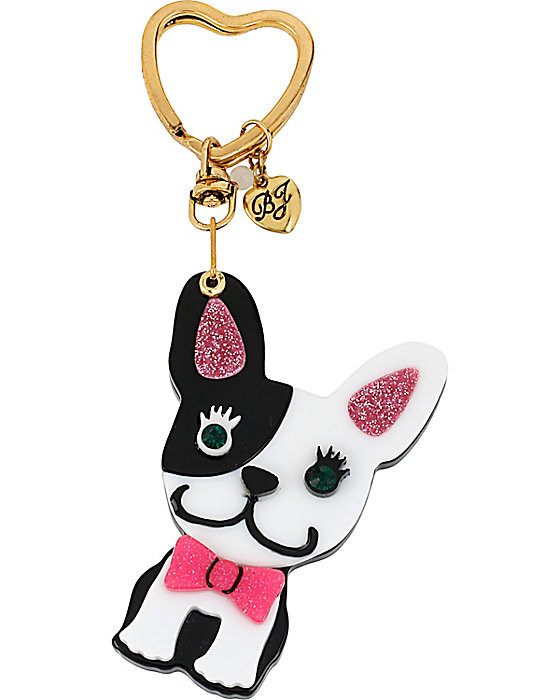 FRENCH BULLDOG KEYCHAIN WITH MIRROR MULTI | Betsey Johnson