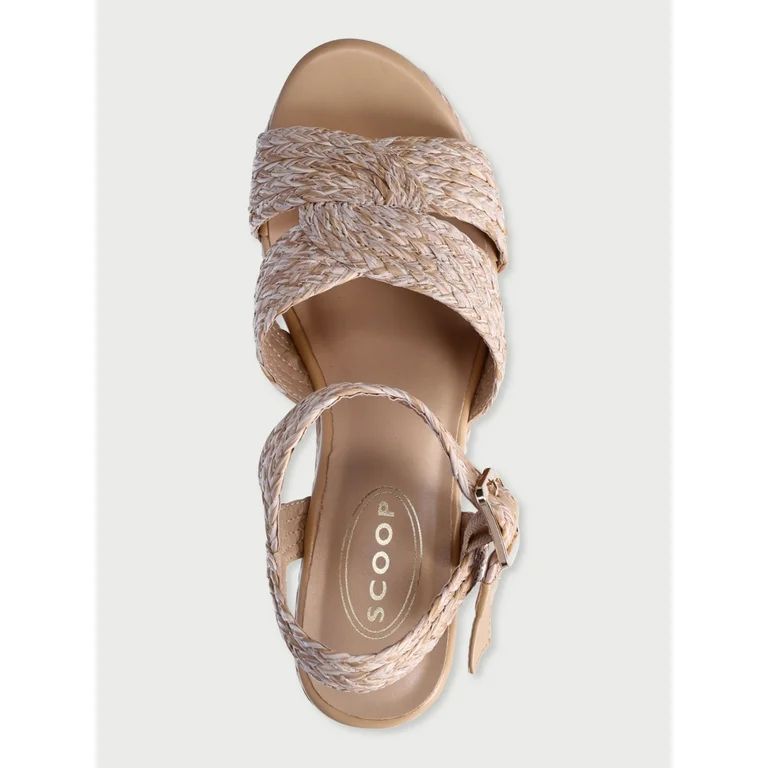 Scoop Women's Raffia Platform Heeled Sandals | Walmart (US)