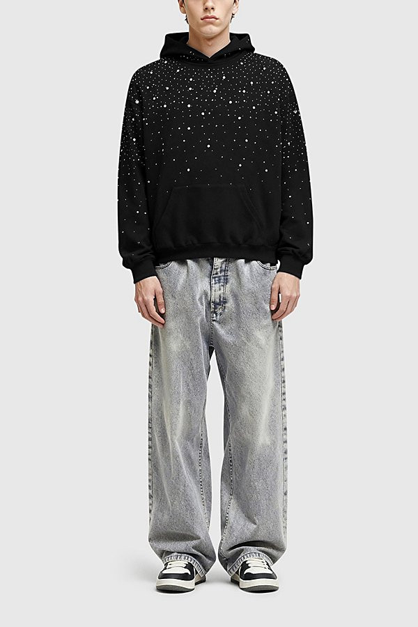 Aelfric Eden Rhinestone Pullover Hoodie in Black, Men's at Urban Outfitters | Urban Outfitters (US and RoW)