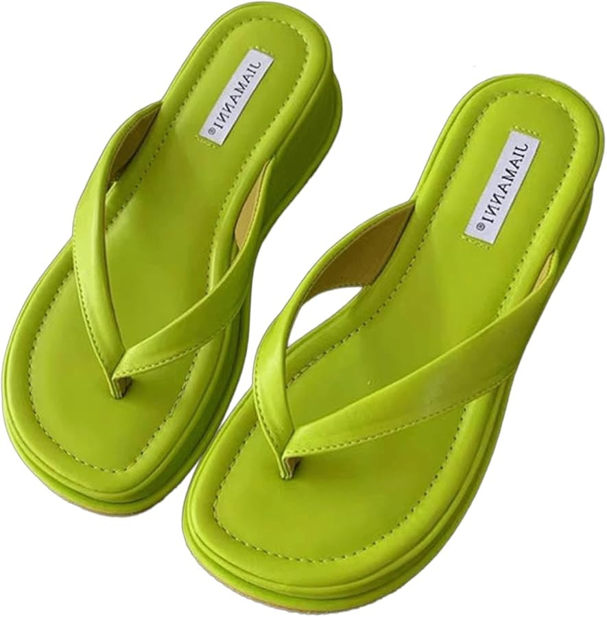 Thong Wedge Sandals for Women Platform Flip Flops Summer Resort Vacation Slide Shoes Open Toe Sli... | Amazon (US)