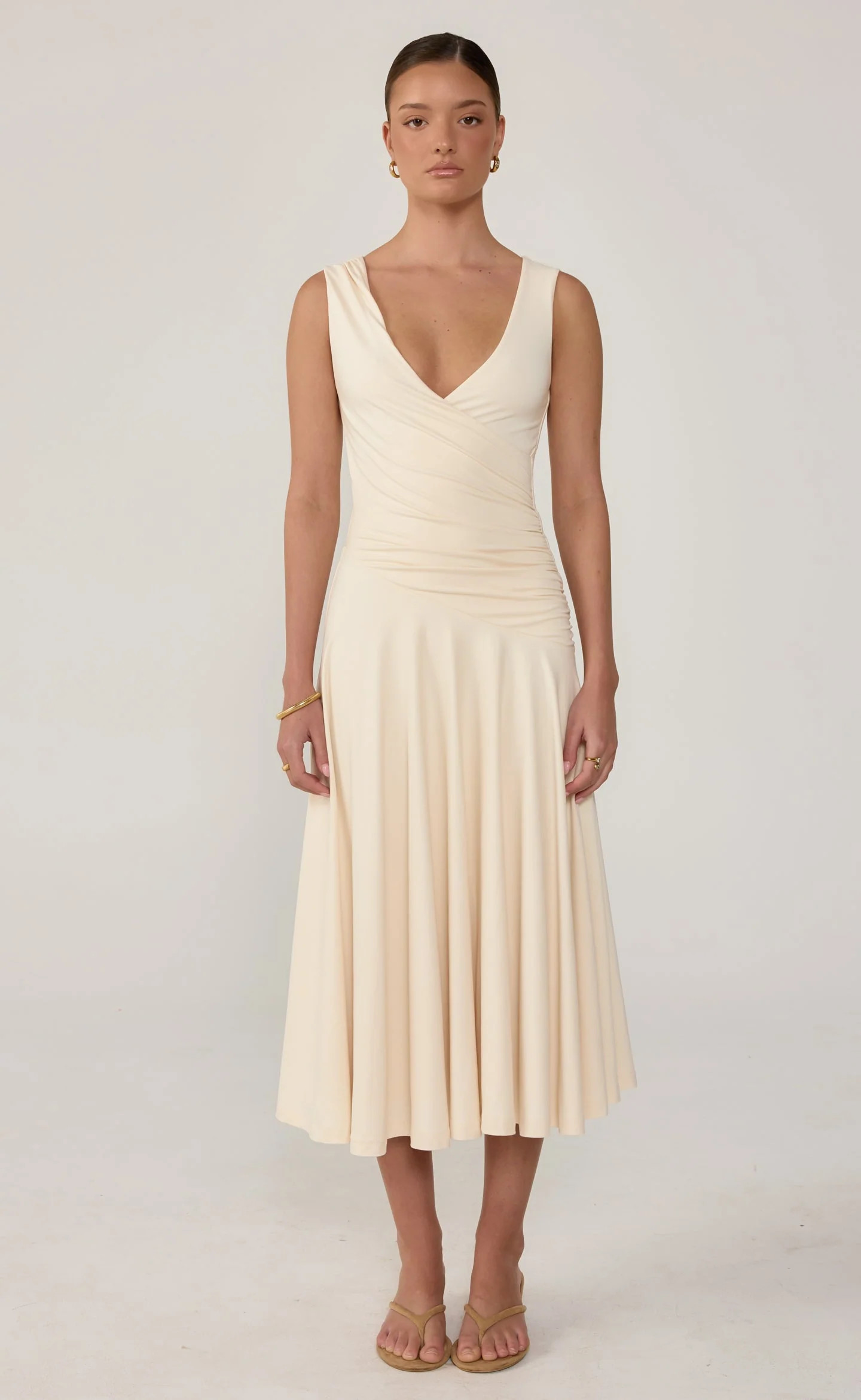 Milena Midi Dress (Oat) | Charcoal Clothing US